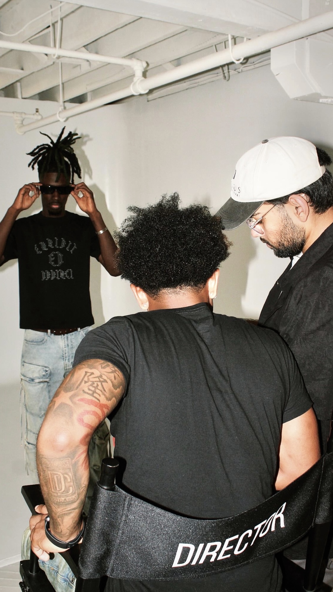 Darrin on set directing a brand shoot